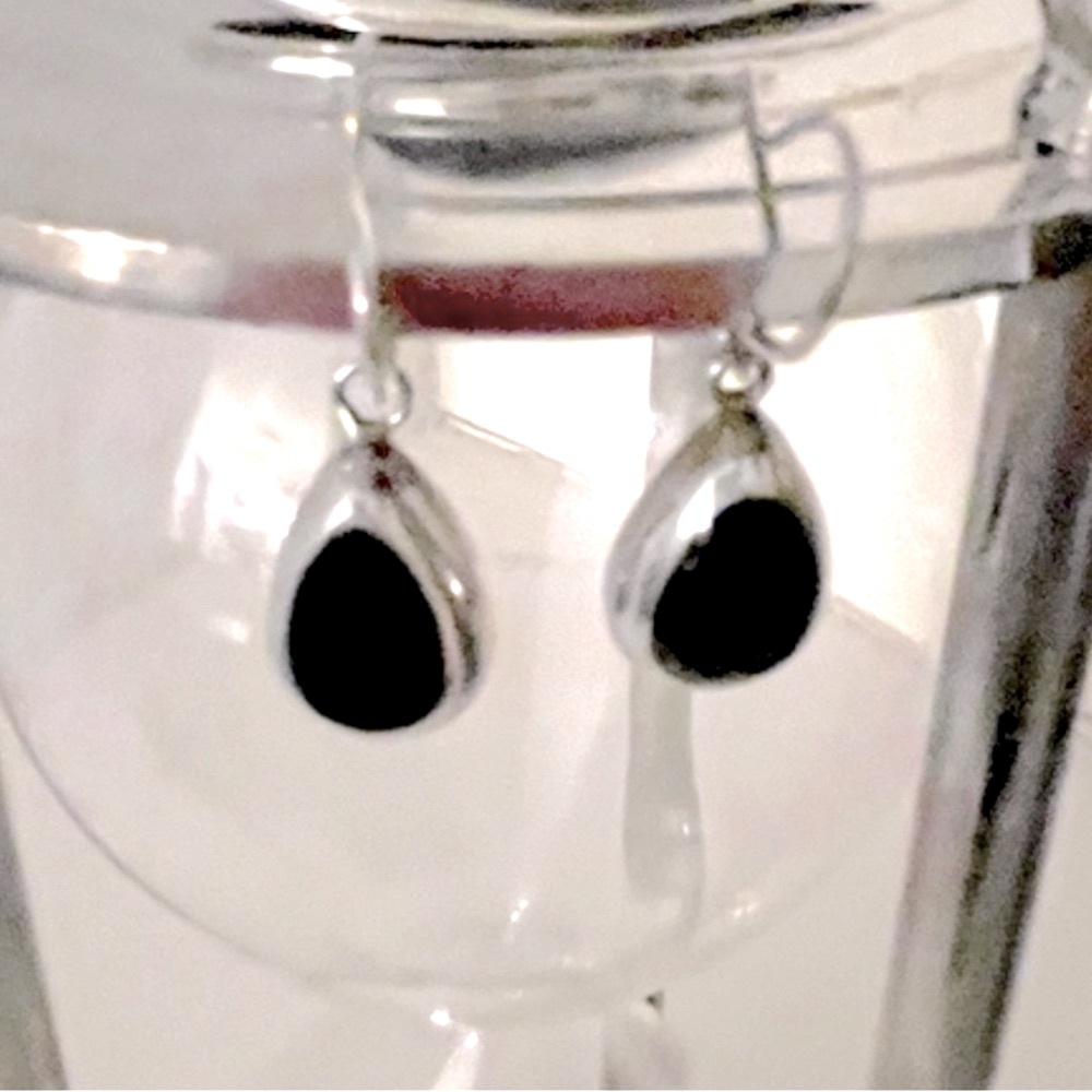 Silpada Vintage Rare .925 Sterling Silver Genuine Onyx Earrings - Picture 5 of 5